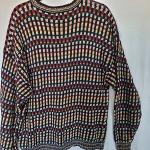 Vintage Coogie Style Sweater Size XL Crew Neck Multi Color Y2K Soft